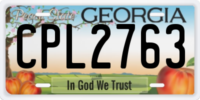 GA license plate CPL2763