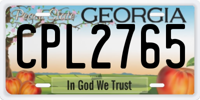 GA license plate CPL2765