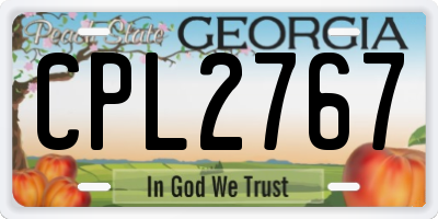 GA license plate CPL2767