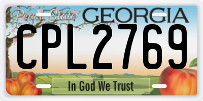 GA license plate CPL2769