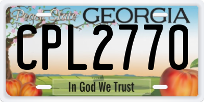 GA license plate CPL2770