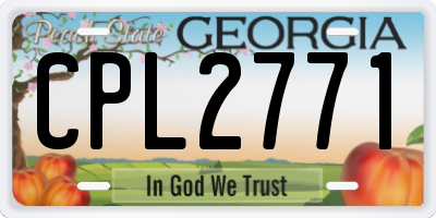 GA license plate CPL2771