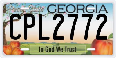 GA license plate CPL2772
