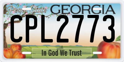 GA license plate CPL2773