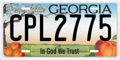 GA license plate CPL2775