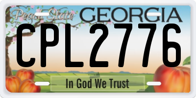 GA license plate CPL2776
