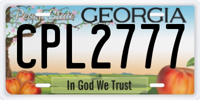 GA license plate CPL2777