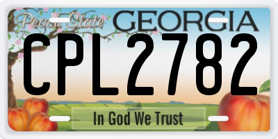 GA license plate CPL2782