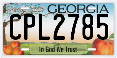 GA license plate CPL2785