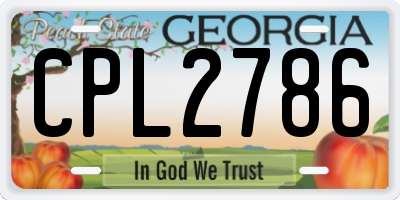 GA license plate CPL2786