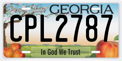 GA license plate CPL2787