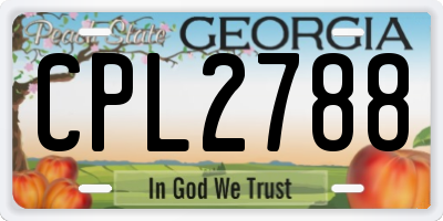 GA license plate CPL2788