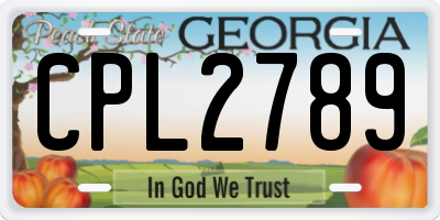 GA license plate CPL2789