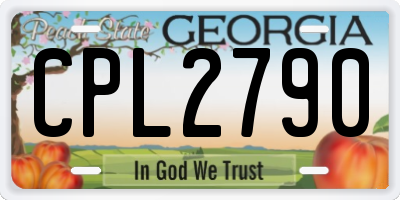 GA license plate CPL2790
