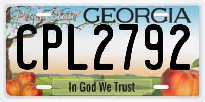 GA license plate CPL2792