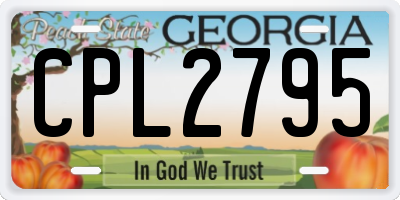 GA license plate CPL2795