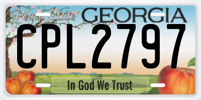GA license plate CPL2797