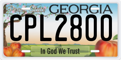 GA license plate CPL2800
