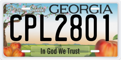 GA license plate CPL2801