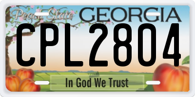GA license plate CPL2804
