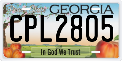GA license plate CPL2805