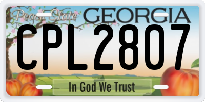 GA license plate CPL2807