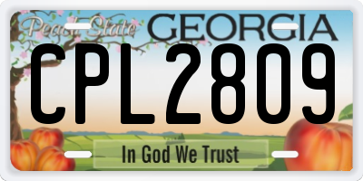 GA license plate CPL2809