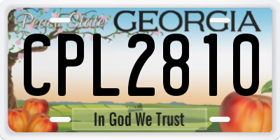 GA license plate CPL2810