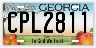 GA license plate CPL2811