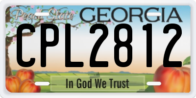 GA license plate CPL2812