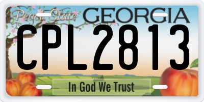 GA license plate CPL2813