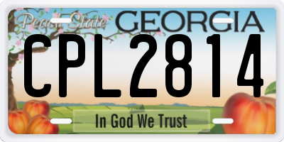 GA license plate CPL2814