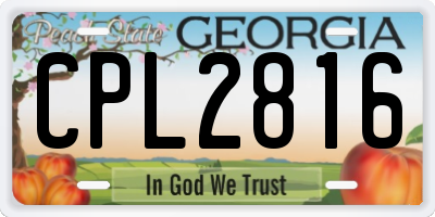 GA license plate CPL2816