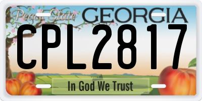 GA license plate CPL2817