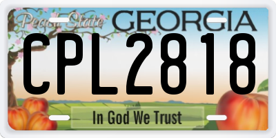 GA license plate CPL2818