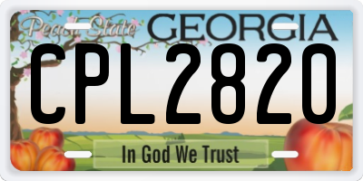 GA license plate CPL2820
