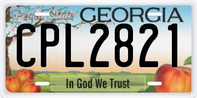GA license plate CPL2821
