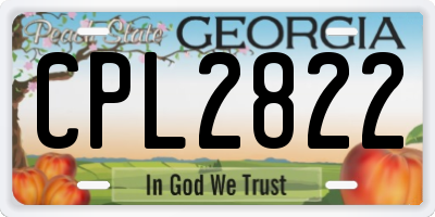 GA license plate CPL2822