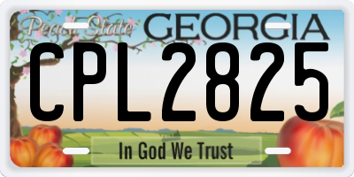GA license plate CPL2825