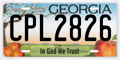 GA license plate CPL2826