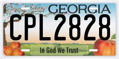 GA license plate CPL2828