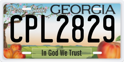 GA license plate CPL2829
