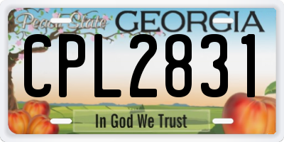 GA license plate CPL2831