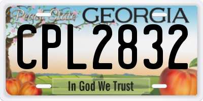 GA license plate CPL2832