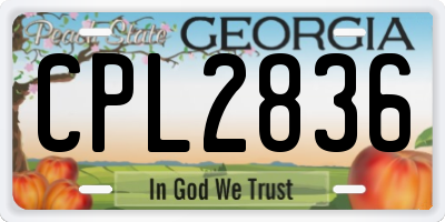 GA license plate CPL2836