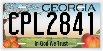 GA license plate CPL2841