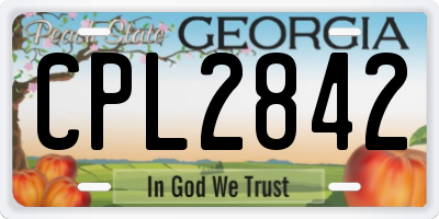 GA license plate CPL2842