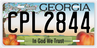 GA license plate CPL2844