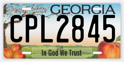 GA license plate CPL2845