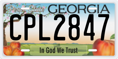 GA license plate CPL2847